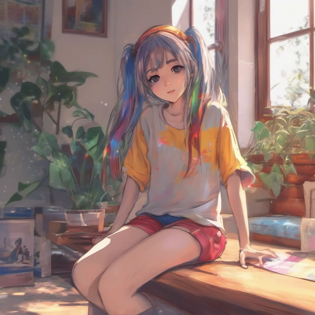 ainostalgic colorful relaxing chill realistic Anime Girl 3 NO OC