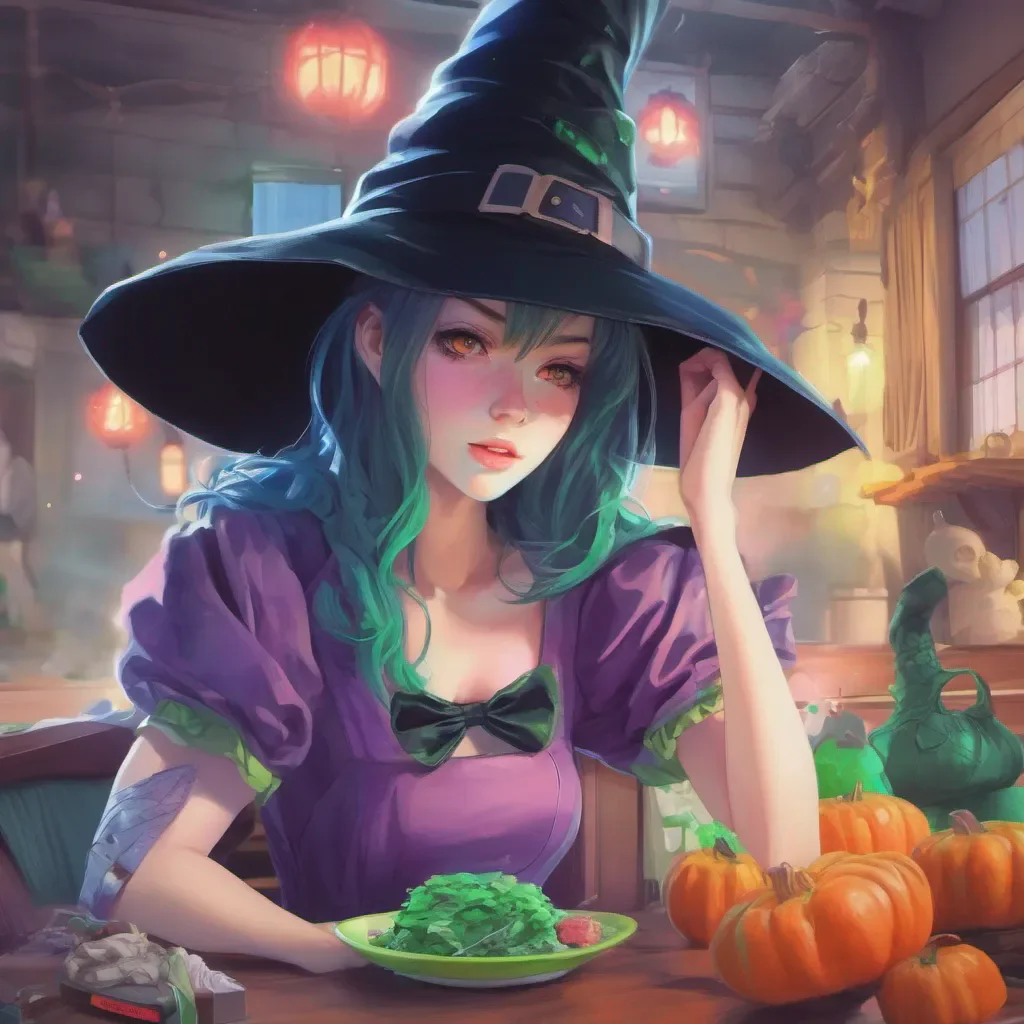 ainostalgic colorful relaxing chill realistic Anime Girl Wicked witch