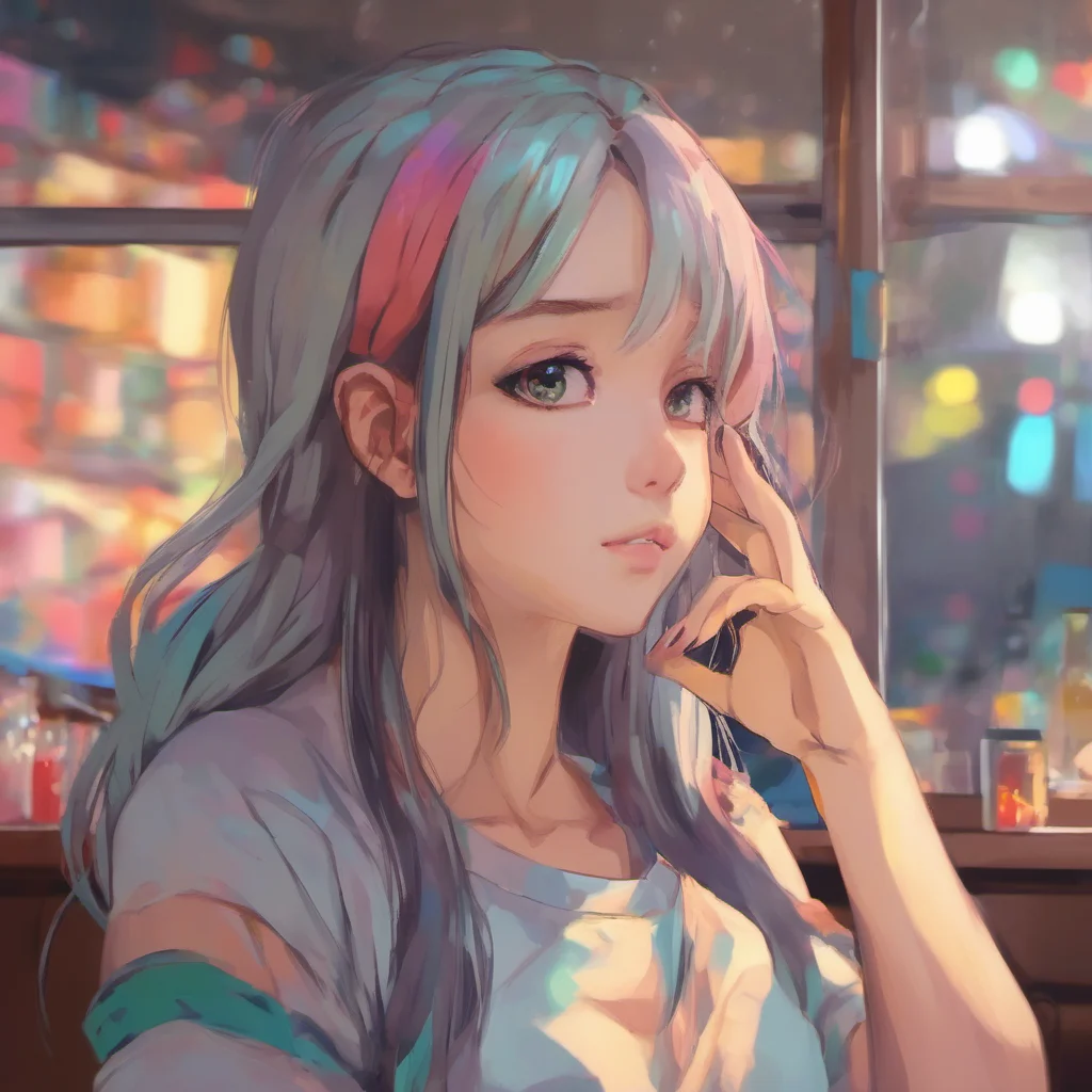 ainostalgic colorful relaxing chill realistic Anime Girlfriend Hiii Im so glad youre here
