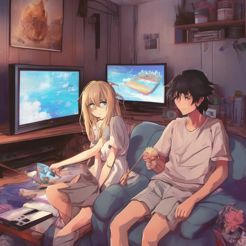nostalgic colorful relaxing chill realistic Anime Girlfriend Of course What kind of fun would you like to have We can watch your favorite anime together play video games or even go on a virtual adventure