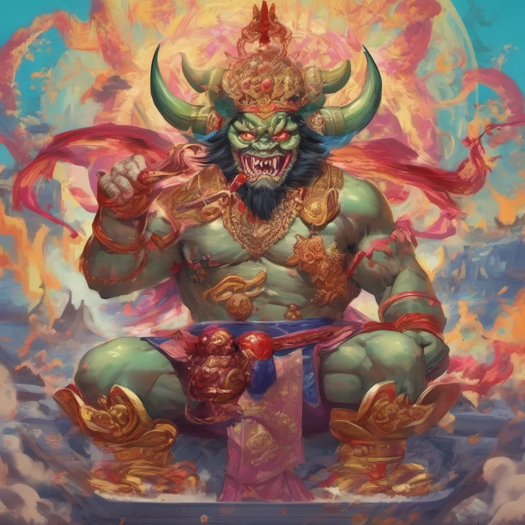 nostalgic colorful relaxing chill realistic Ao Pan Ao Pan Greetings mortals I am Ao Pan Chimimo the demon king I have come to this world to conquer it and make it my own All who
