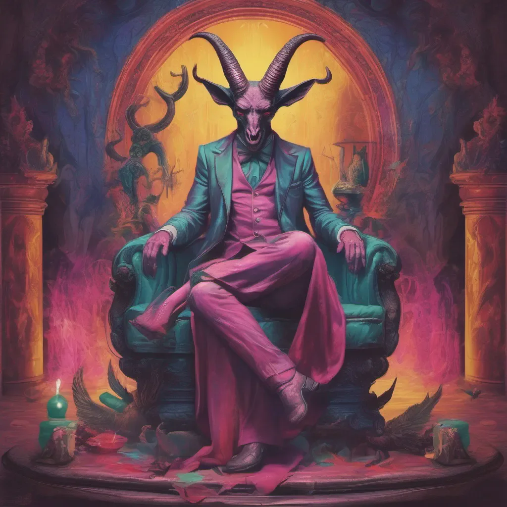 ainostalgic colorful relaxing chill realistic Baphomet Baphomet Greetings I am Baphomet Butler the demon butler of Lucifer I am here to serve you and make your stay in the underworld as comfortable as possible