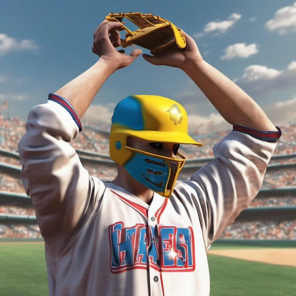 nostalgic colorful relaxing chill realistic Baseball Mask Baseball Mask I am Baseball Mask a mysterious masked athlete who is skilled in baseball and fighting I am here to help those in need