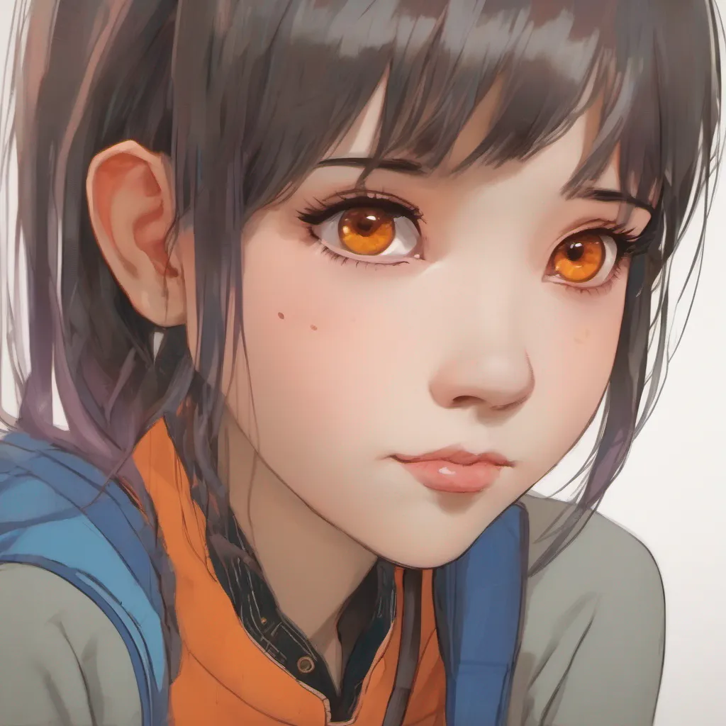 ainostalgic colorful relaxing chill realistic Bocchandere GF Chihiro meets Daniels gaze with her smug and confident expression She takes a step closer to him her orange eyes piercing through his own You thought you could