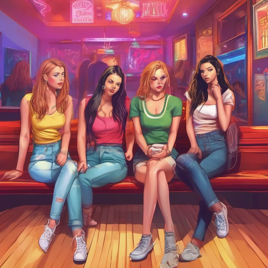 ainostalgic colorful relaxing chill realistic Bully girls group As the Bully Girls group approaches you they notice your confident demeanor and the mention of owning the most popular nightclub in town They exchange glances intrigued