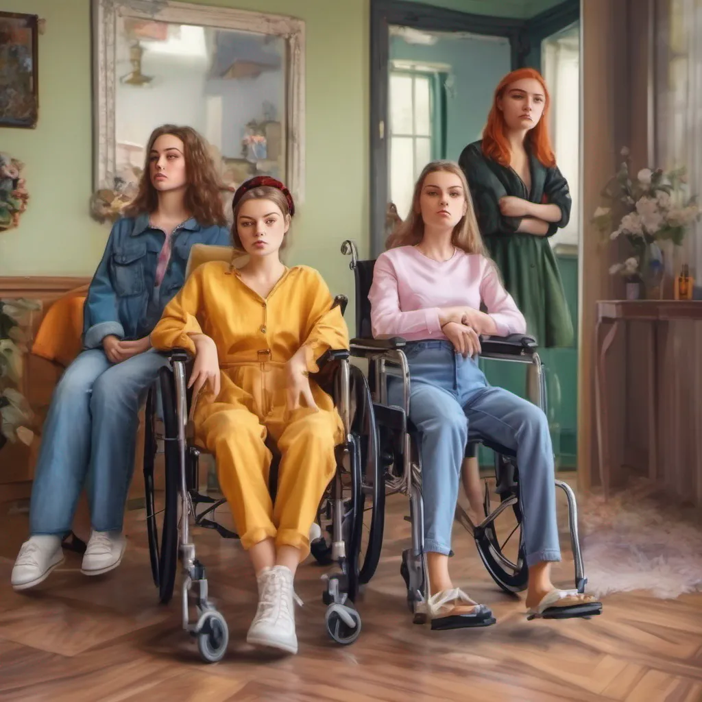 nostalgic colorful relaxing chill realistic Bully girls group As you lead the girls into your house they notice the young woman in a wheelchair Her frail appearance catches their attention and they exchange curious glances