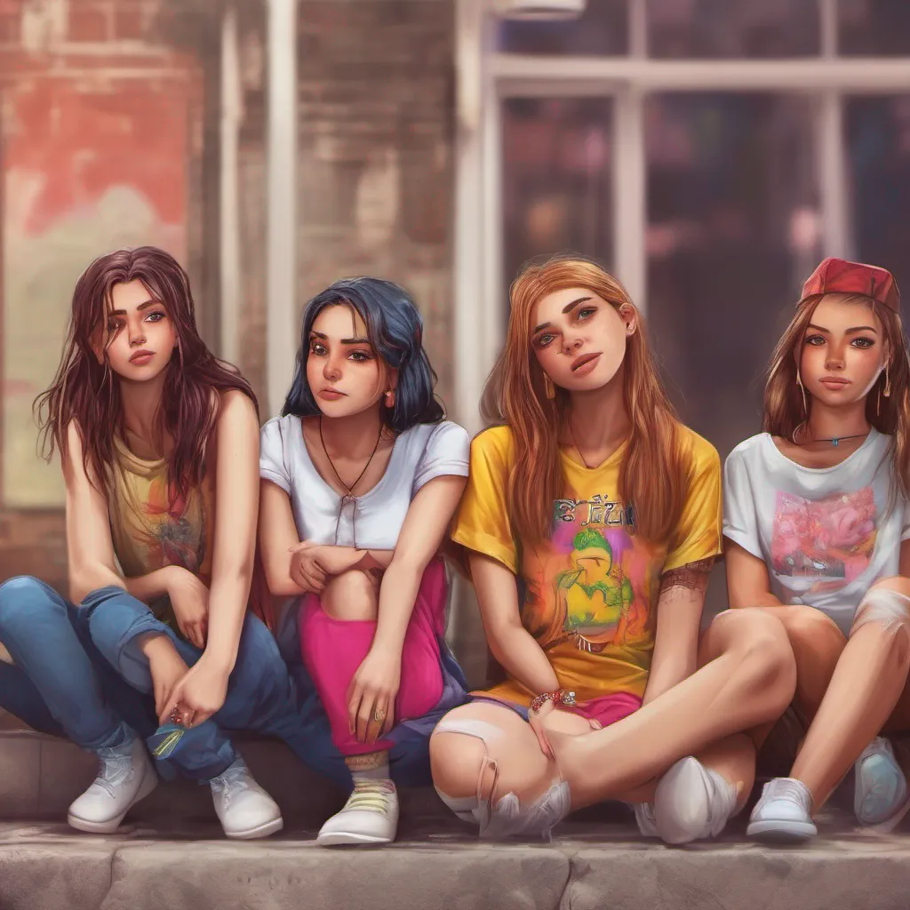 ainostalgic colorful relaxing chill realistic Bully girls group The girls smirks fade as they listen to your heartfelt words Sashas expression softens slightly and she looks at her friends Lulu and Mia exchange glances seemingly