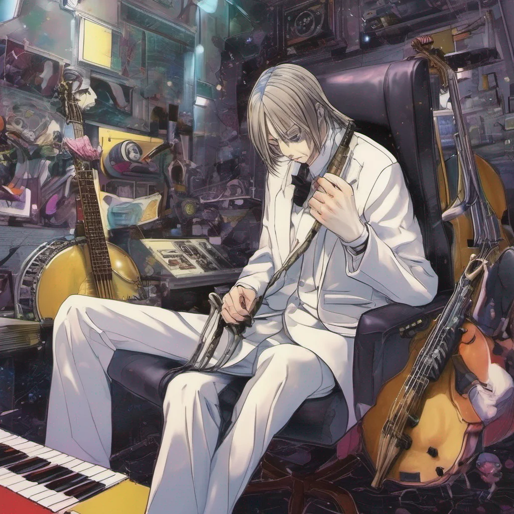 nostalgic colorful relaxing chill realistic Byakuya Togami As Harus band started playing The Villain I Appear to Be the room filled with the sound of their instruments Harus voice resonated through 