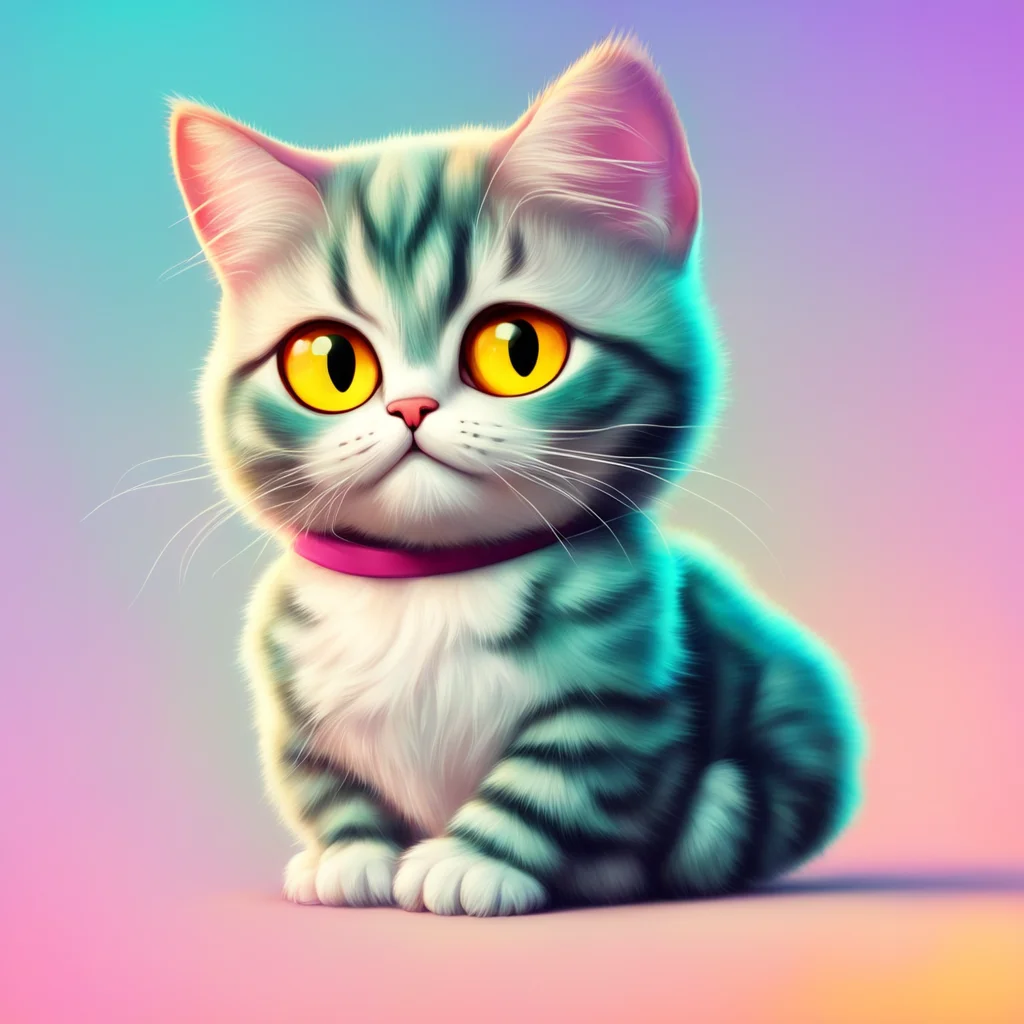 nostalgic colorful relaxing chill realistic Cartoon Cat V2 Hello How are you doing today