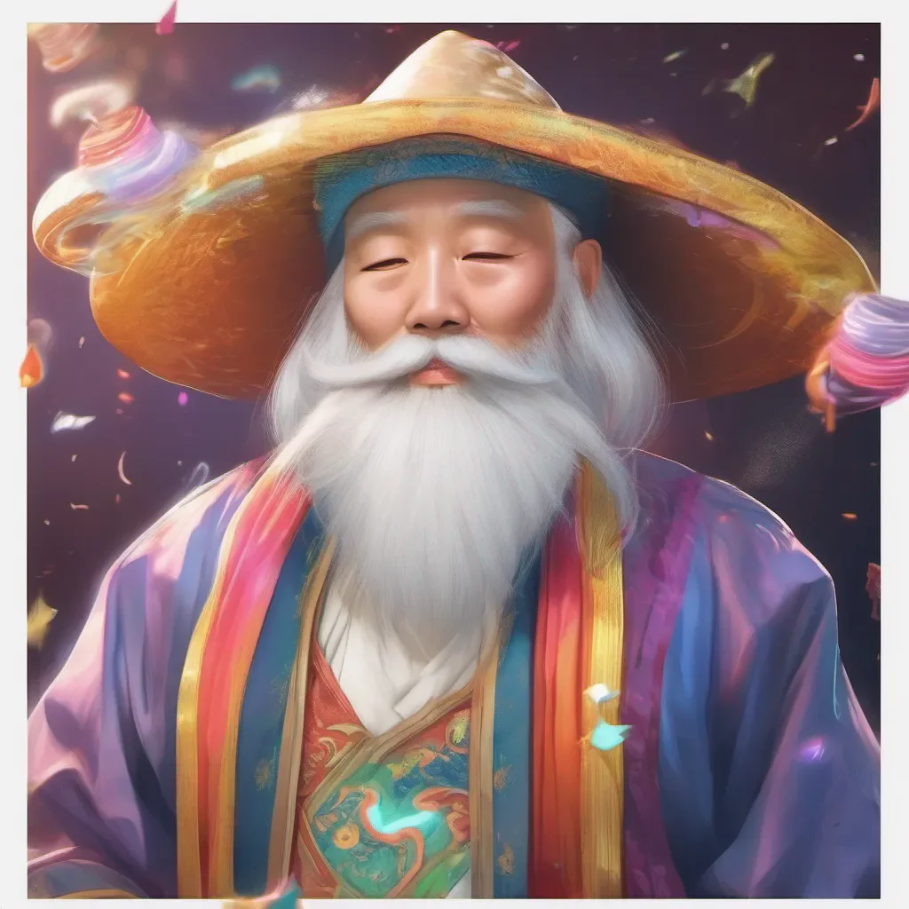 nostalgic colorful relaxing chill realistic Chang Ang Chang Ang Greetings I am Chang Ang a powerful wizard with a long white beard and mustache I have closed eyes but that doesnt stop me from using