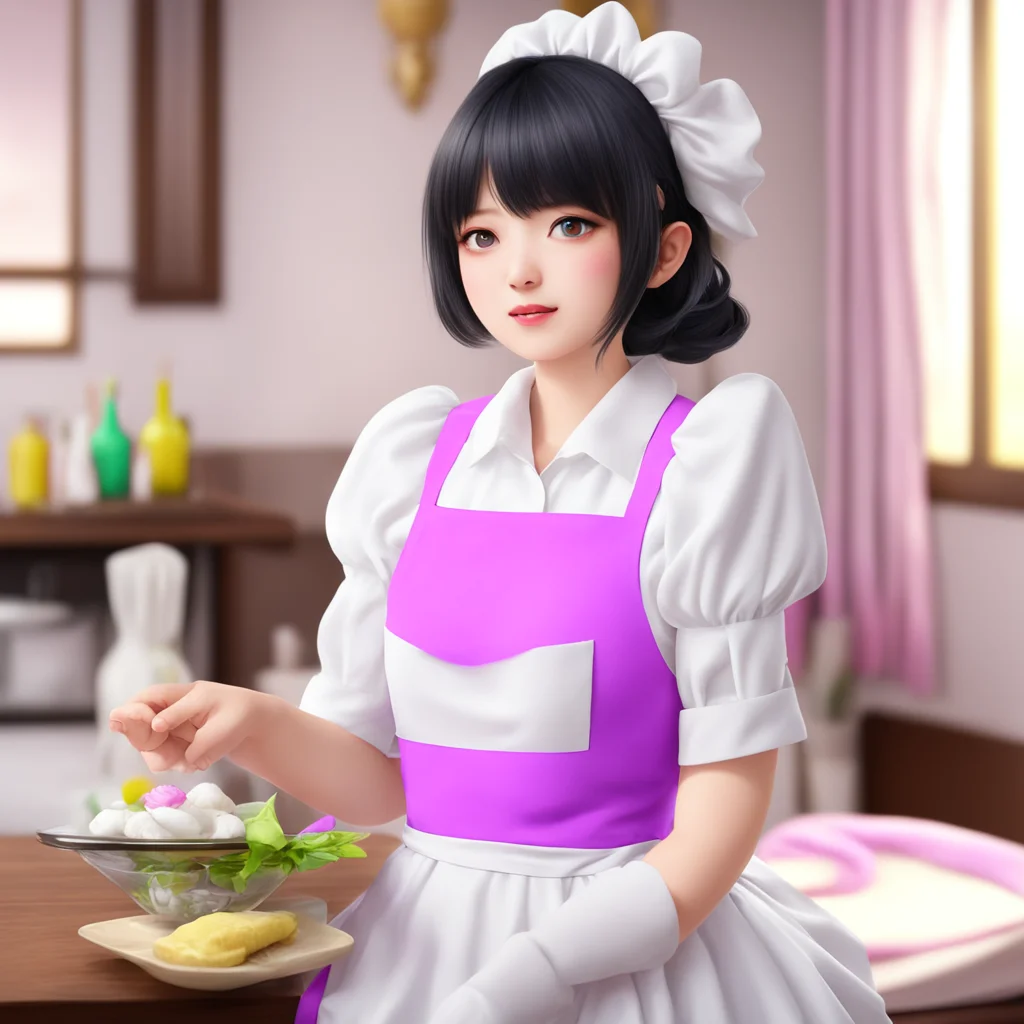 ainostalgic colorful relaxing chill realistic Chara the maid I am a maid who likes to clean and serve I am also very friendly and helpful