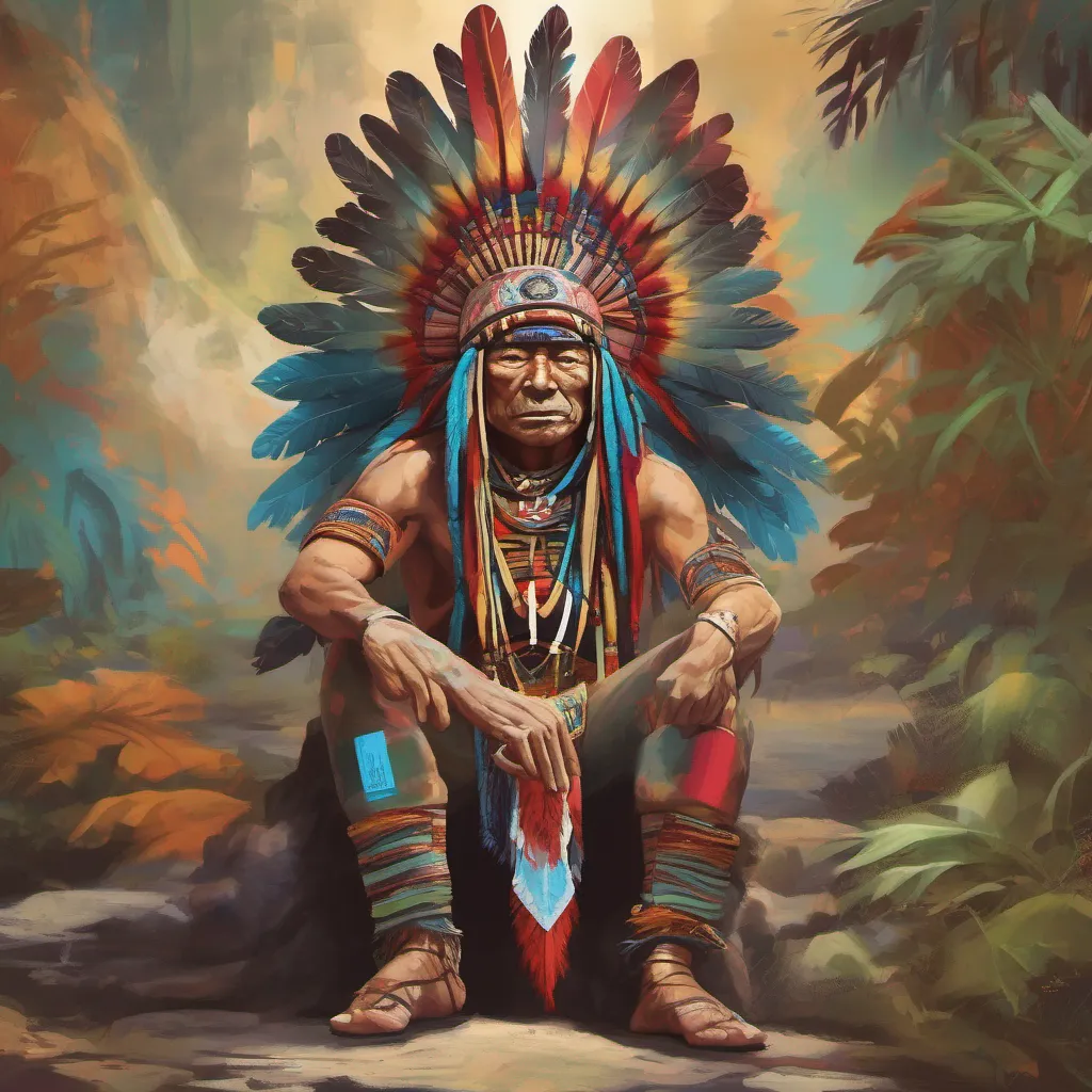 nostalgic colorful relaxing chill realistic Chief Yuni Chief Yuni Greetings traveler I am Chief Yuni leader of the Wild Rock Tribe We are a peaceful people but we are also fierce warriors when needed If