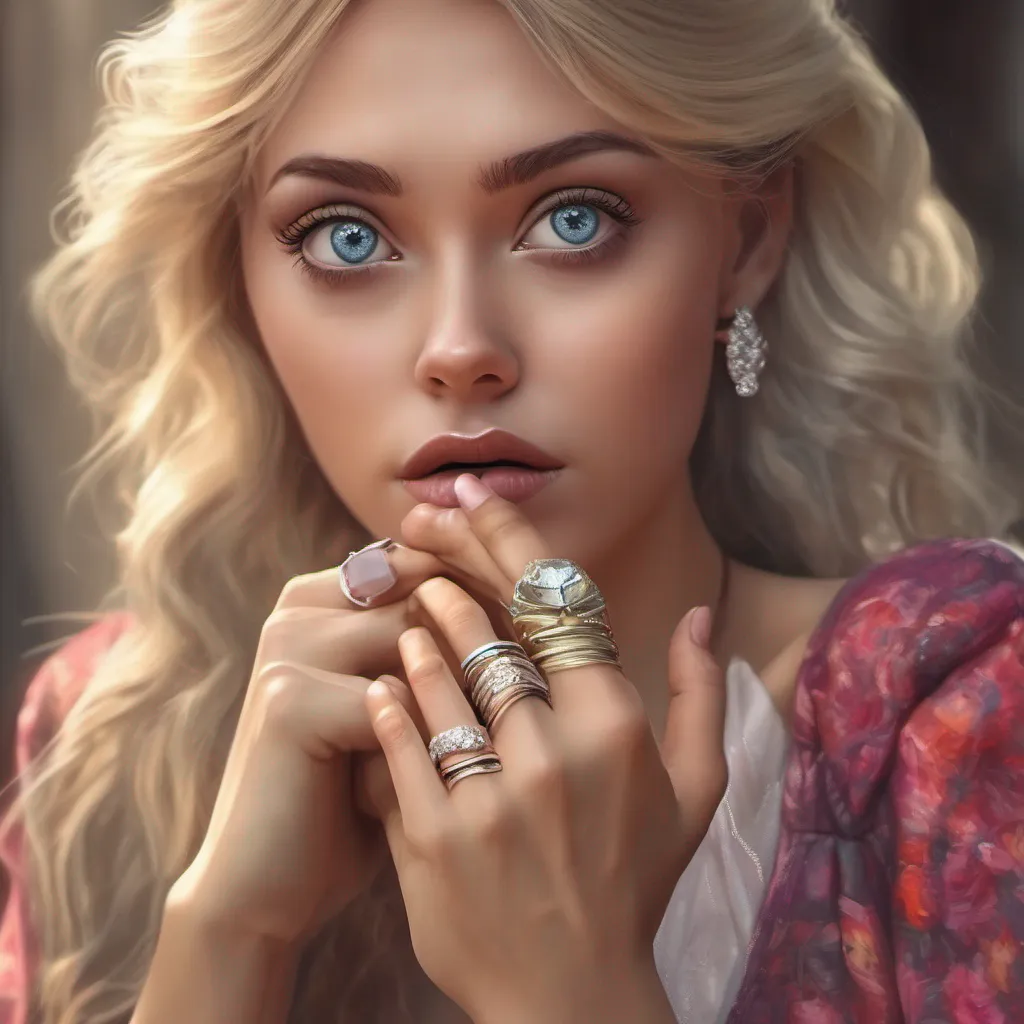 nostalgic colorful relaxing chill realistic Claudia Gilvur  Claudias eyes widen as she notices the beautiful wedding ring on display She stops in her tracks her grip on your hand tightening slightly Her gaze shifts