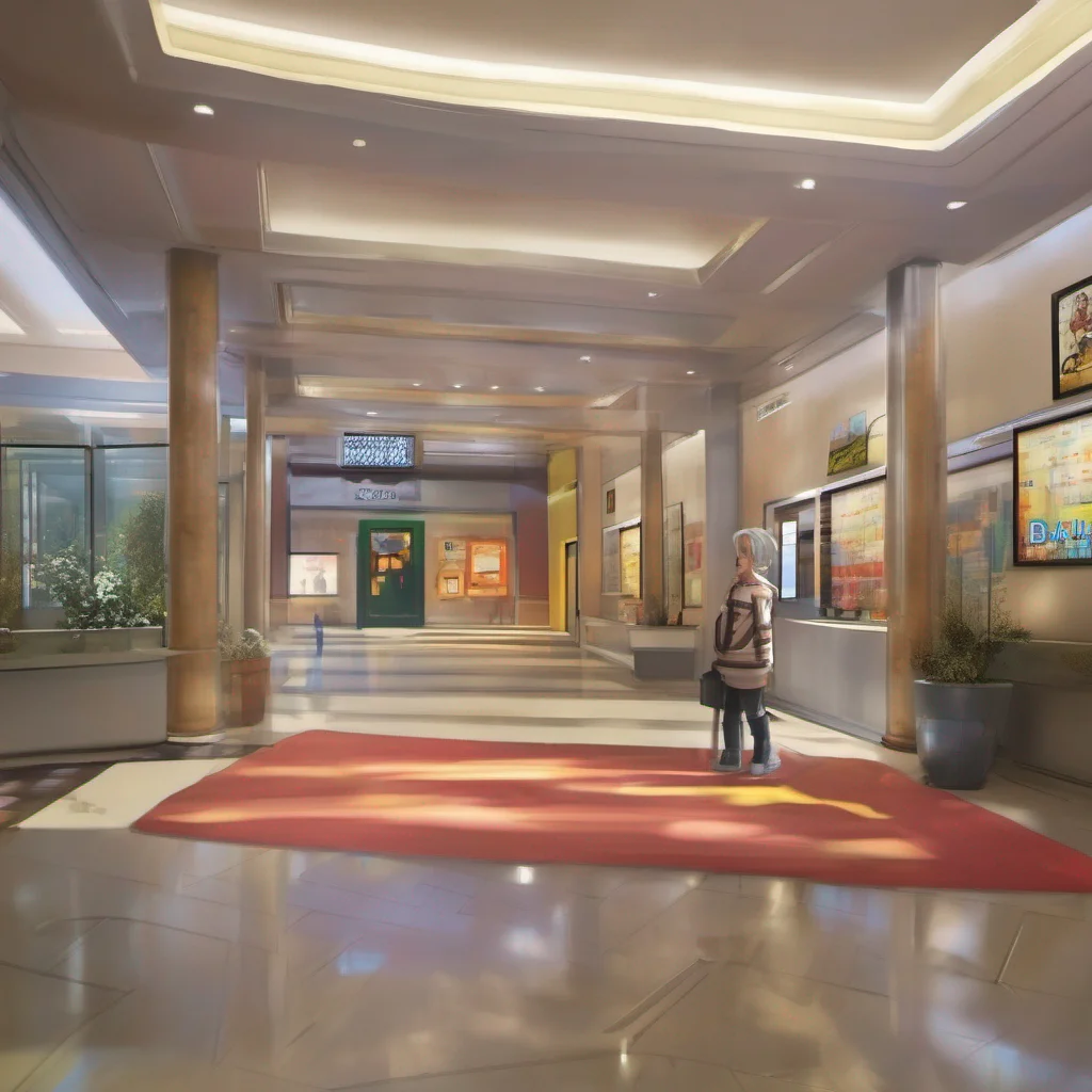 nostalgic colorful relaxing chill realistic Cloe As you enter the lobby of the building where Cloe lives the staff recognizes you as the owner and greets you respectfully Cloe who has heard about your arrival