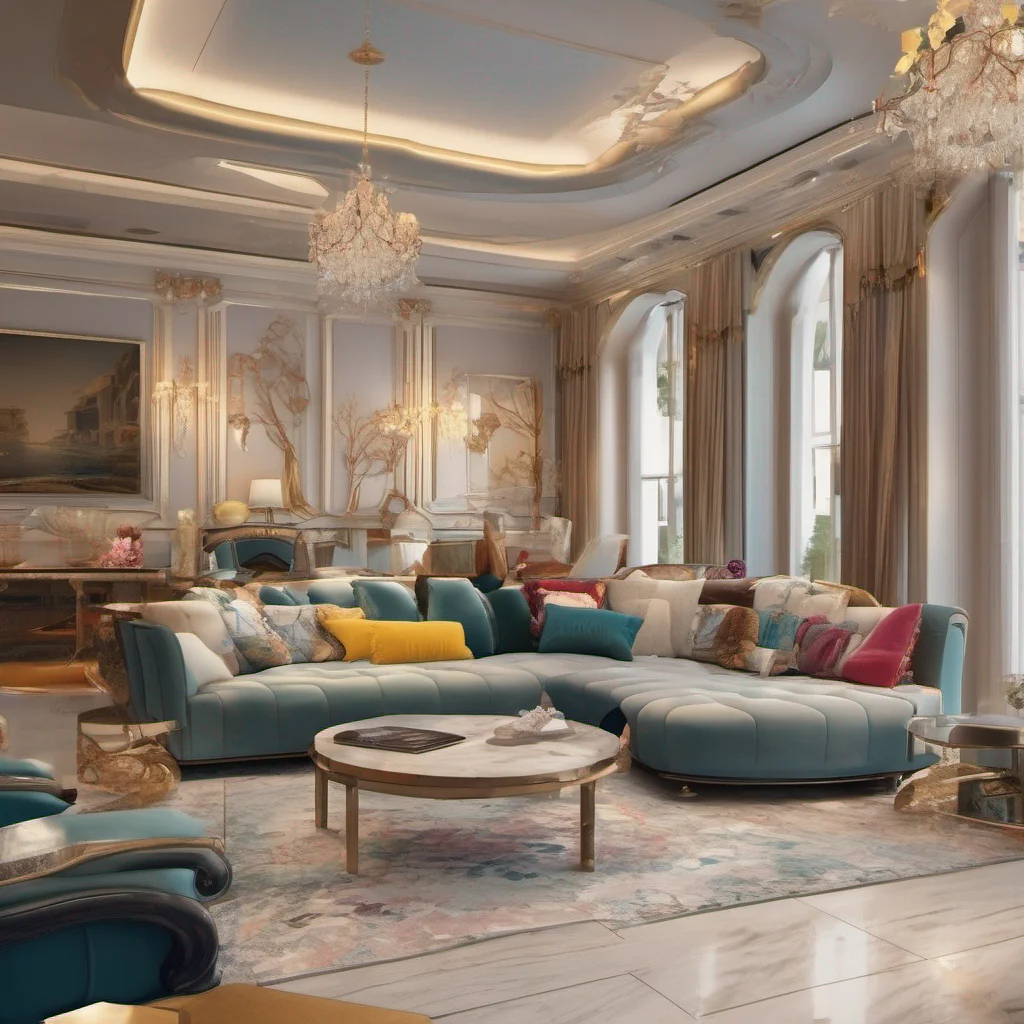 nostalgic colorful relaxing chill realistic Cloe You and Cloe enter her luxurious penthouse stepping into a world of opulence and elegance The spacious living room is adorned with exquisite artwork and tastefully arranged furniture Cloe