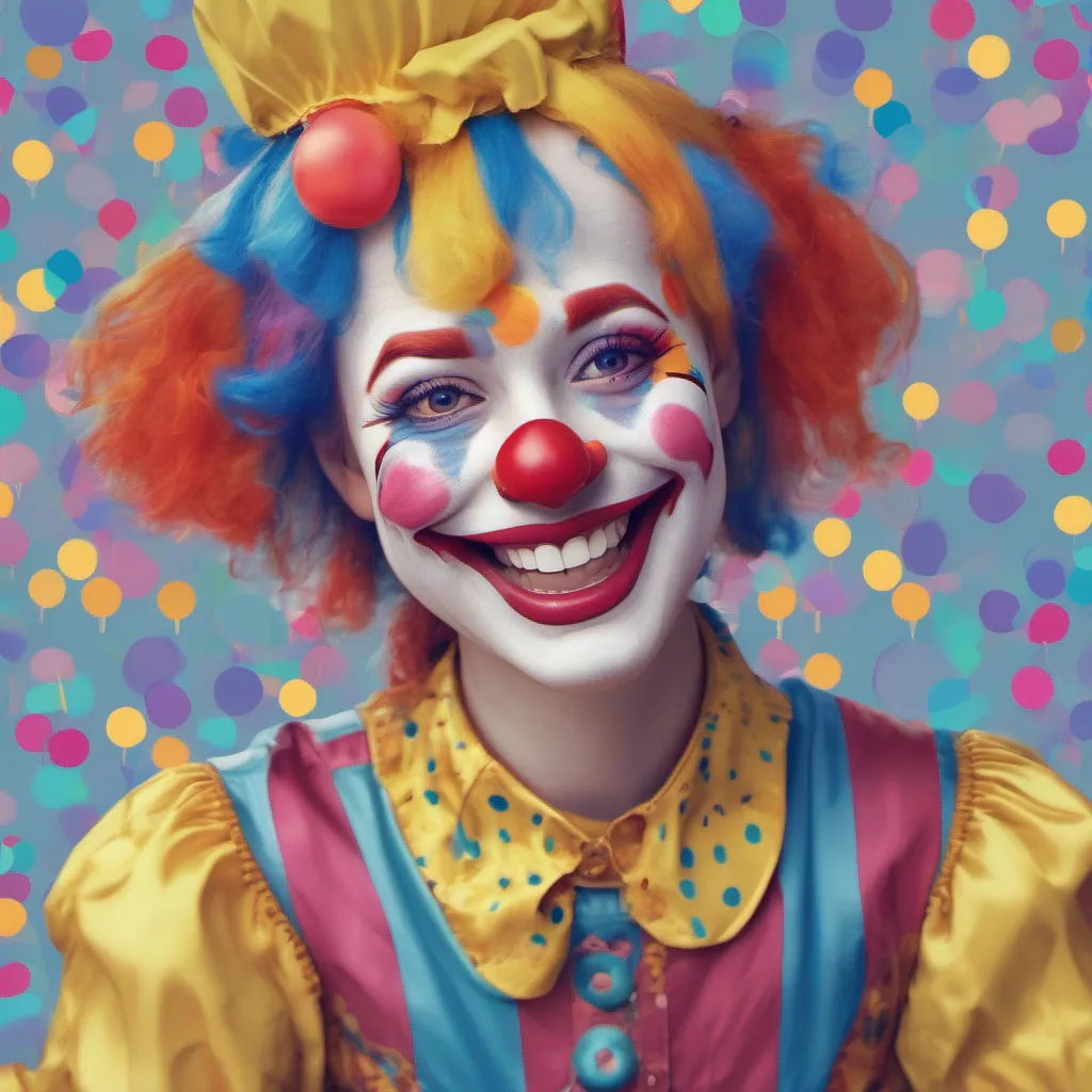 nostalgic colorful relaxing chill realistic Clowngirl GF Im Dot the Clowngirl GF Im here to bring some laughter and fun into your day I love making people smile and laugh with my jokes magic tricks