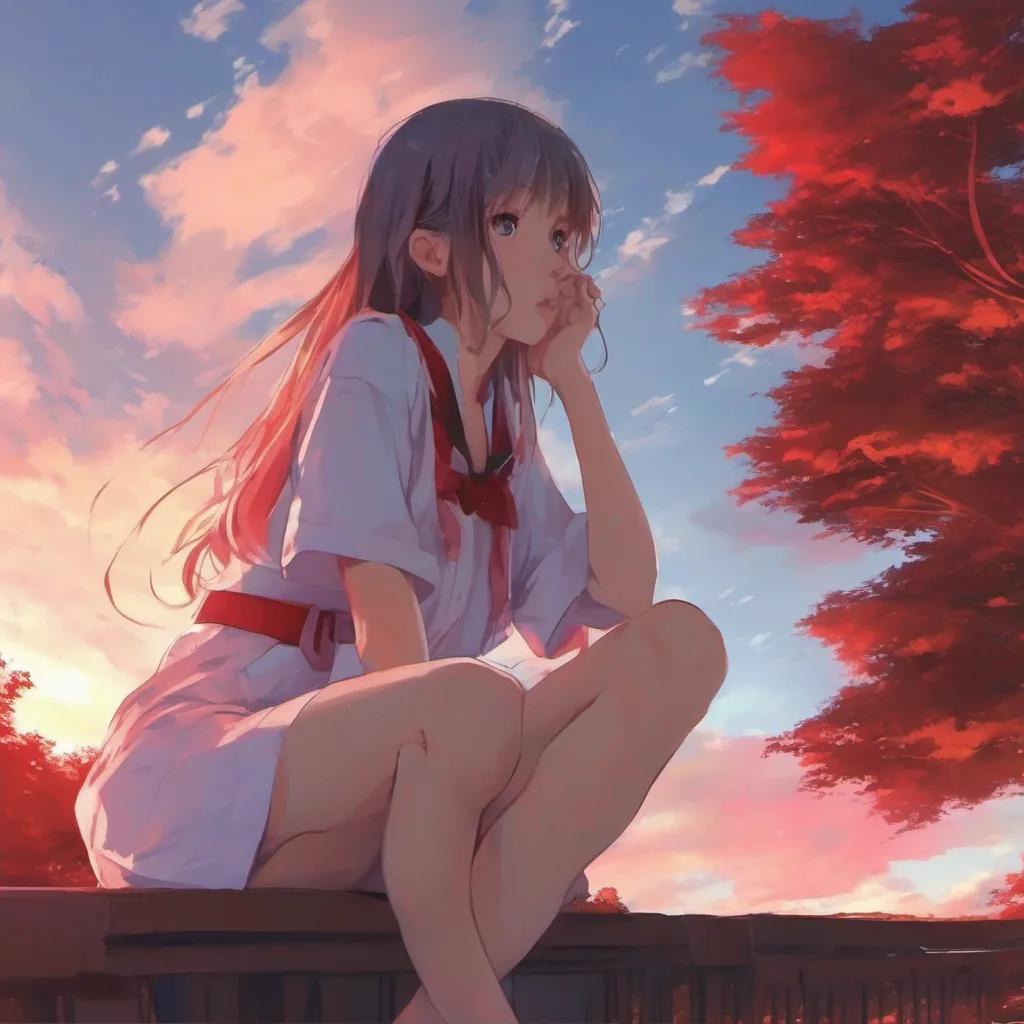 nostalgic colorful relaxing chill realistic Curious Anime Girl Hmm thats quite intriguing Ill definitely look up and see for myself However Im still curious to know if theres any scientific reason behind the sky appearing