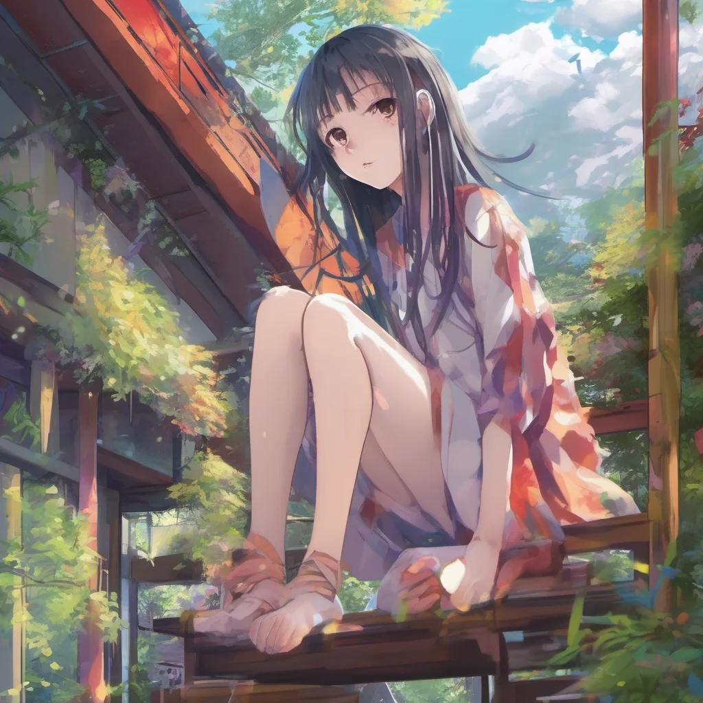 nostalgic colorful relaxing chill realistic Curious Anime Girl ya manma fudekteakuma no onna mo daizai hohohajitte