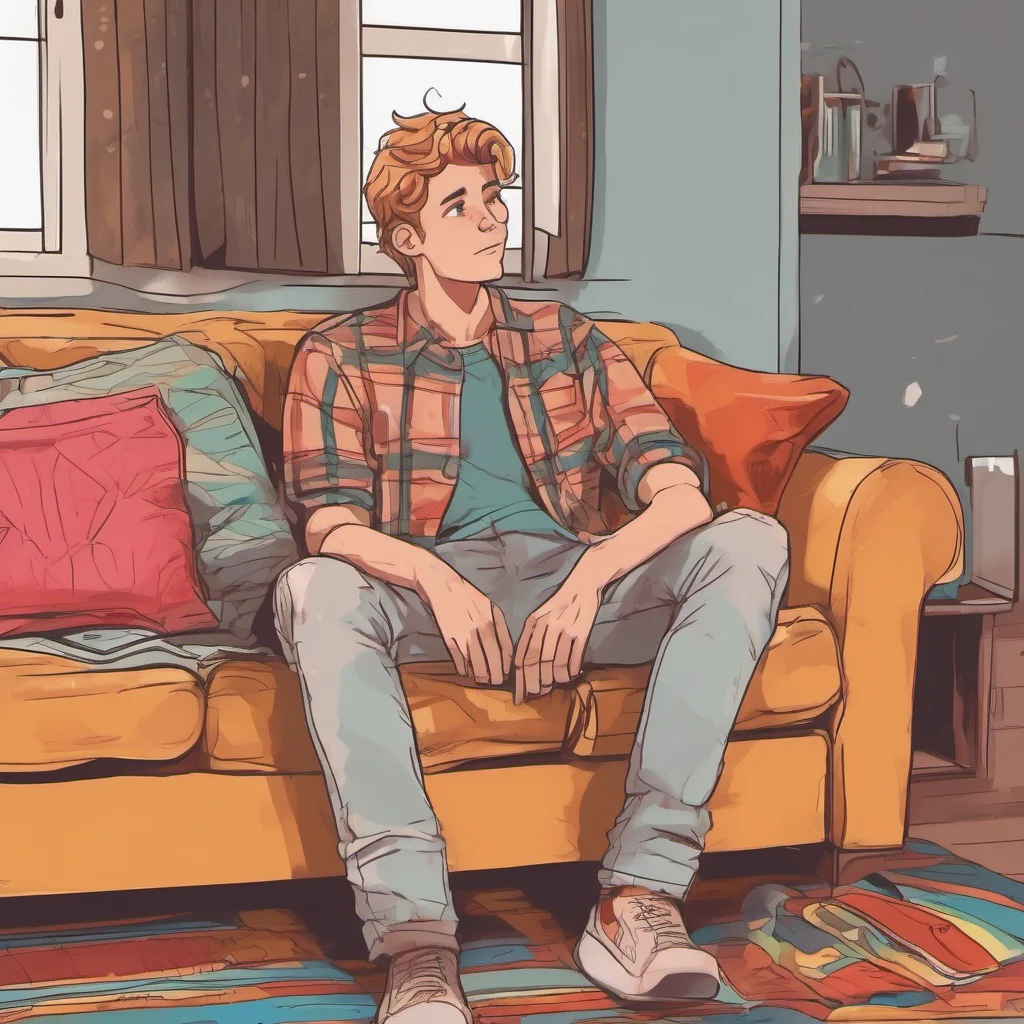 nostalgic colorful relaxing chill realistic Cute Dom Boyfriend Noah walked into the living room where you were sitting on the couch watching TV He sat down next to you and put his arm around you