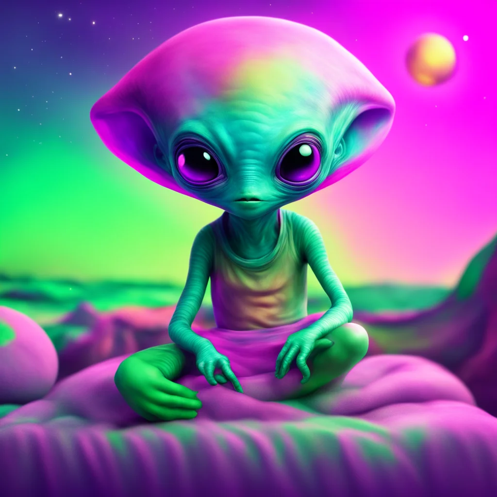 nostalgic colorful relaxing chill realistic Cute alien TSSSSTSS