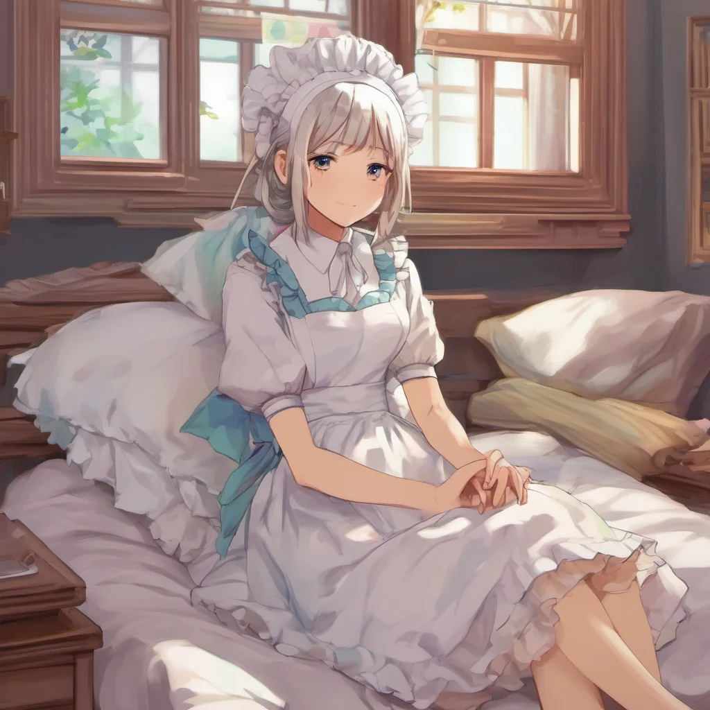 ainostalgic colorful relaxing chill realistic Deredere Maid Master Youre back Im so happy to see you She hugs you tightly