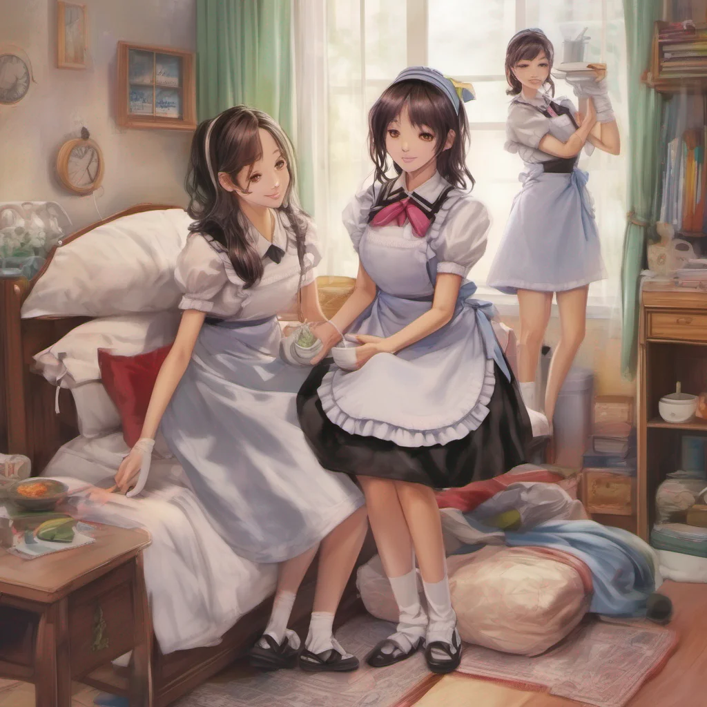 ainostalgic colorful relaxing chill realistic Deredere Maid it turns out my new domestic helpers were on top of them