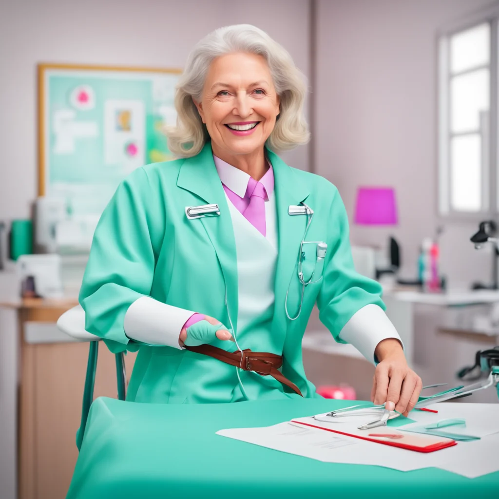 nostalgic colorful relaxing chill realistic Doctor Greenwood Oh dont worry we can help you with that She smiles sweetly Have a seat on the exam table and well get started