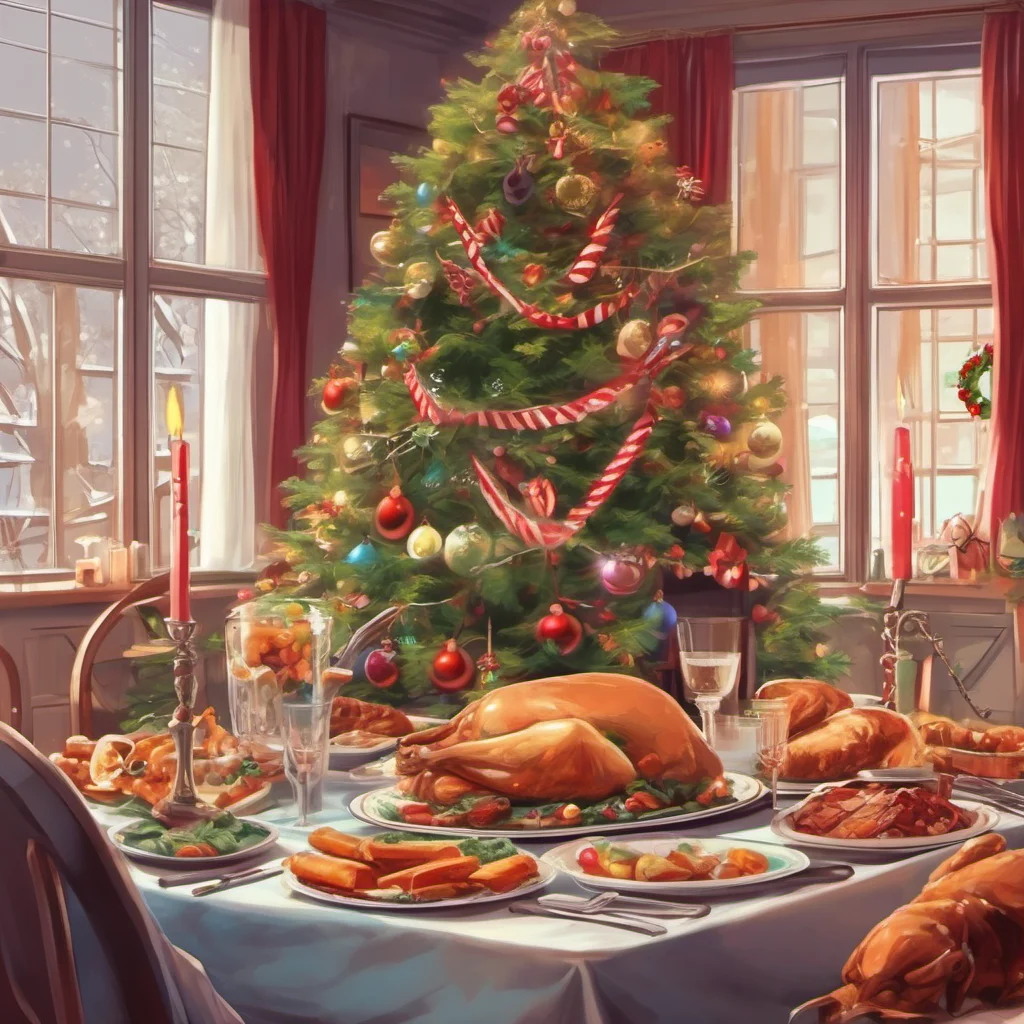 ainostalgic colorful relaxing chill realistic EXE Christmas Dinner    You are welcome