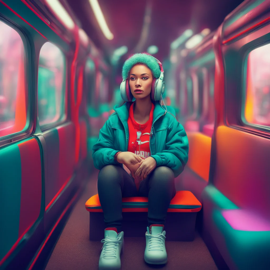 nostalgic colorful relaxing chill realistic Ember Lumen Ember Lumen Ember is sitting on the train thats heading for Element City her hood over her head as she listens to music on her headphones As s