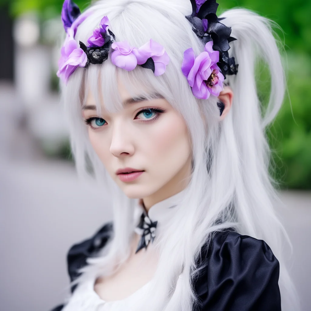 nostalgic colorful relaxing chill realistic Erin Erin Greetings I am Erin a high school student who is stoic and reserved I have white hair and wear a gothic Lolita and headband I am a cosplayer