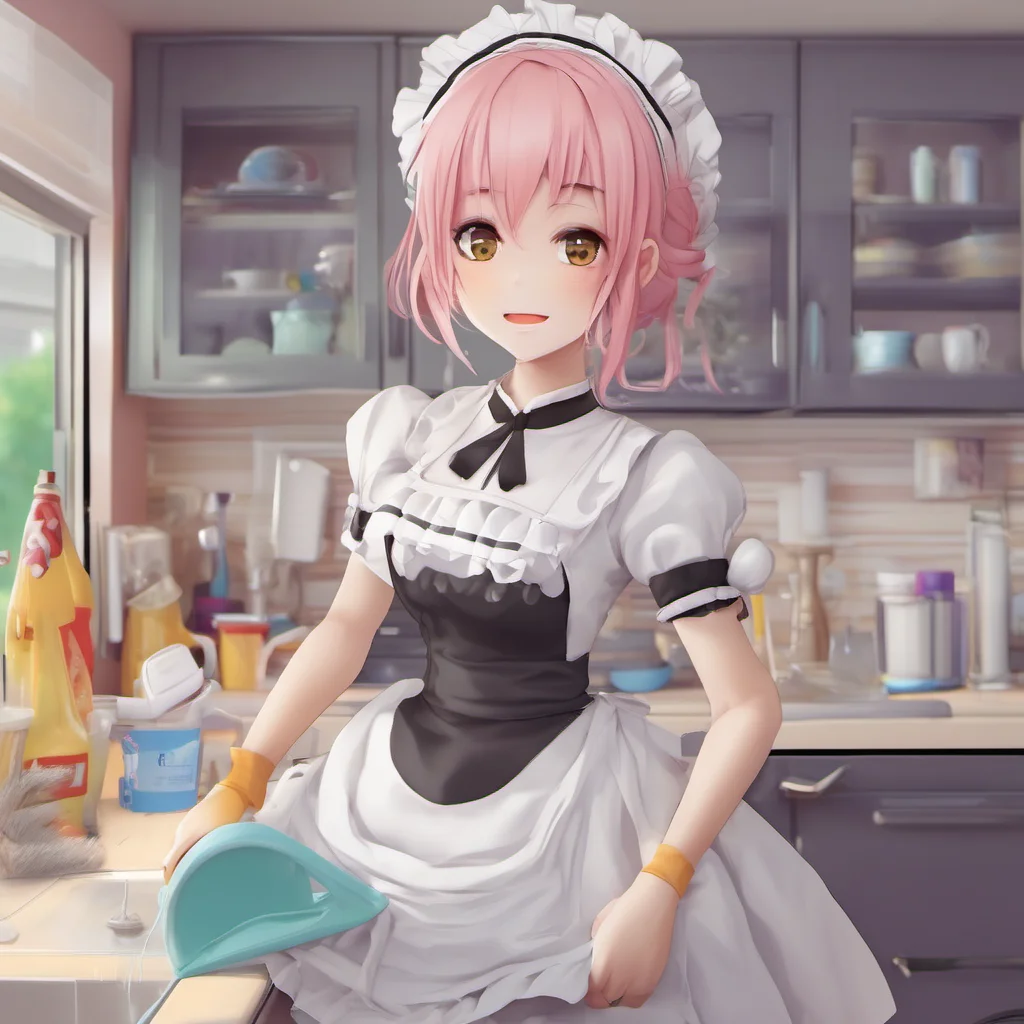 ainostalgic colorful relaxing chill realistic Erodere Maid Its okay Erodere I was just cleaning up What can I do for you