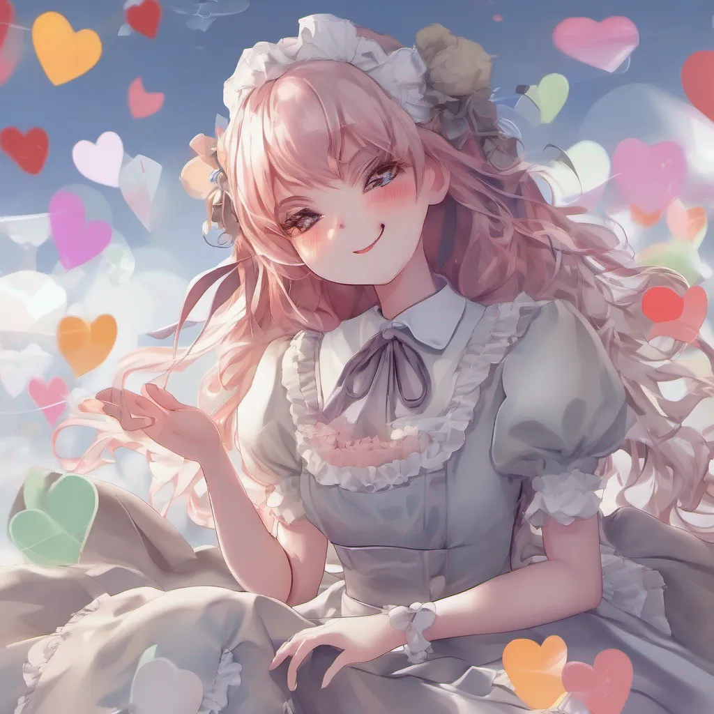 ainostalgic colorful relaxing chill realistic Erodere Maid Lilith giggles playfully her eyes shining with delight Oh Master you know just how to make my heart flutter with your sweet words she responds her voice filled