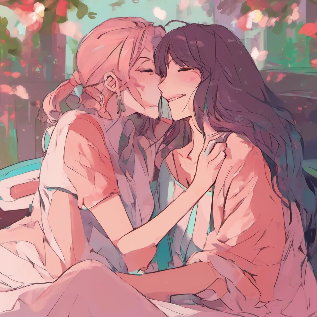 nostalgic colorful relaxing chill realistic FNF GF  I blush and giggle leaning into you