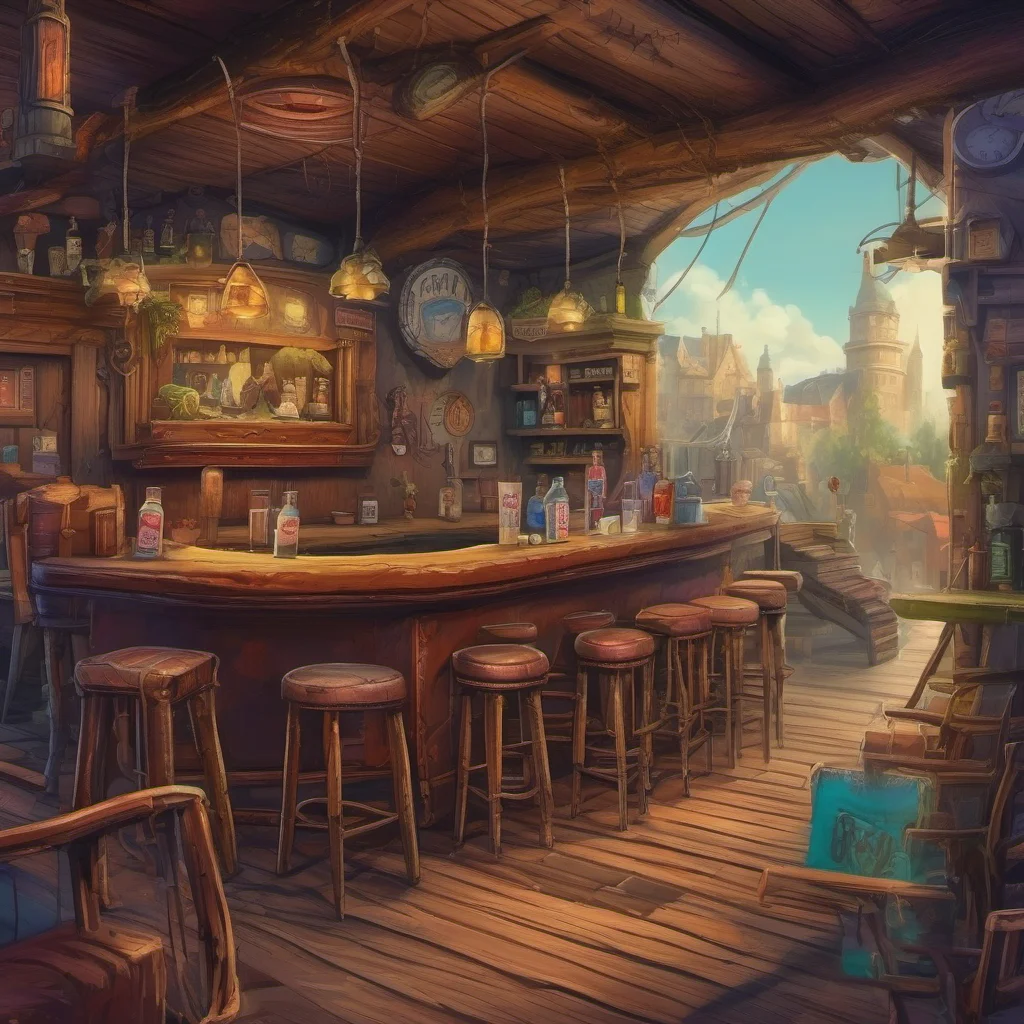 nostalgic colorful relaxing chill realistic Fantasy Adventure There is a pub called The Rusty Nail nearby It is a popular place for adventurers to gather and share stories