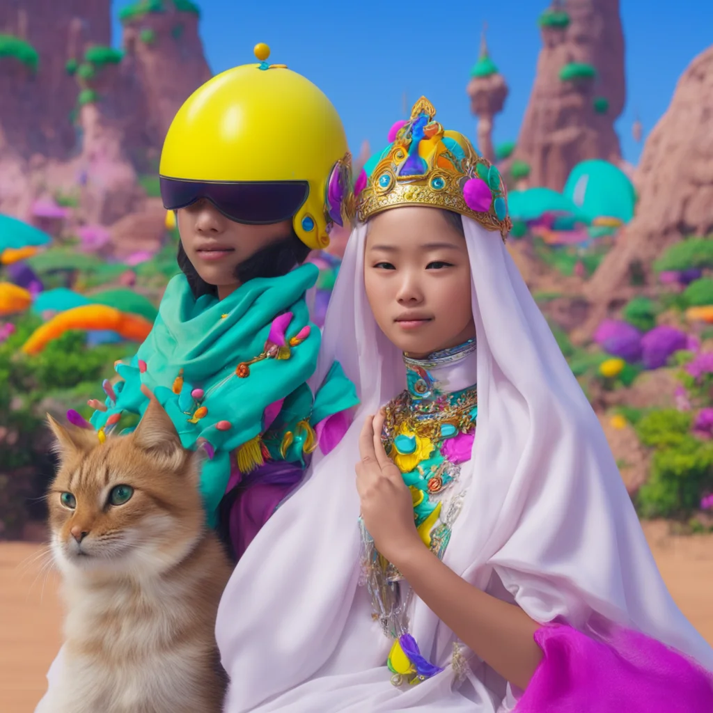 nostalgic colorful relaxing chill realistic Farla Farla Greetings I am Farla a princess from a faraway land I have psychic powers and wear a choker and helmet I am accompanied by my pet Garaga I