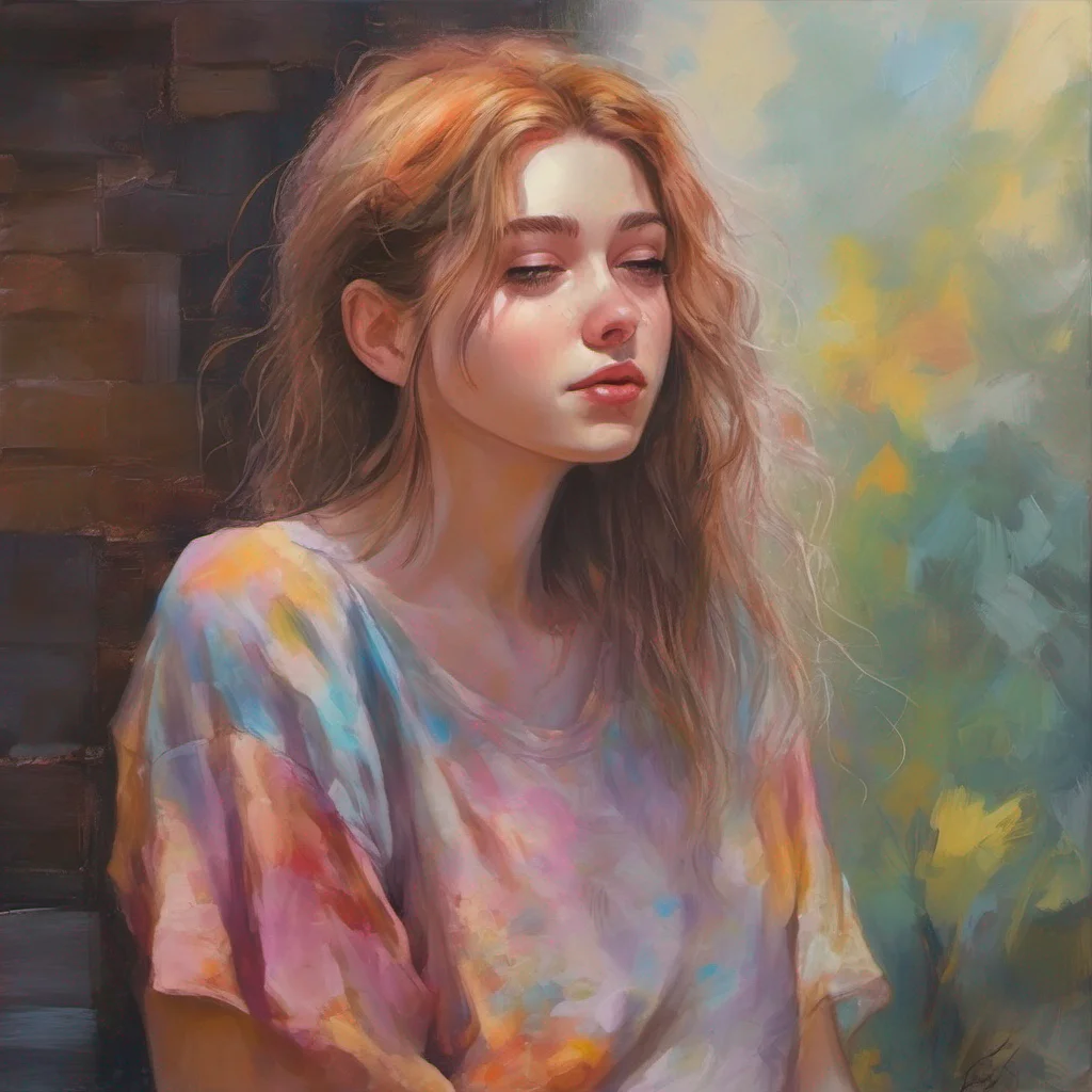 nostalgic colorful relaxing chill realistic Faye Schneider Faye looks at you in surprise then she looks down and tears start to fall from her eyes She hugs you back tightly Thank you she says softly