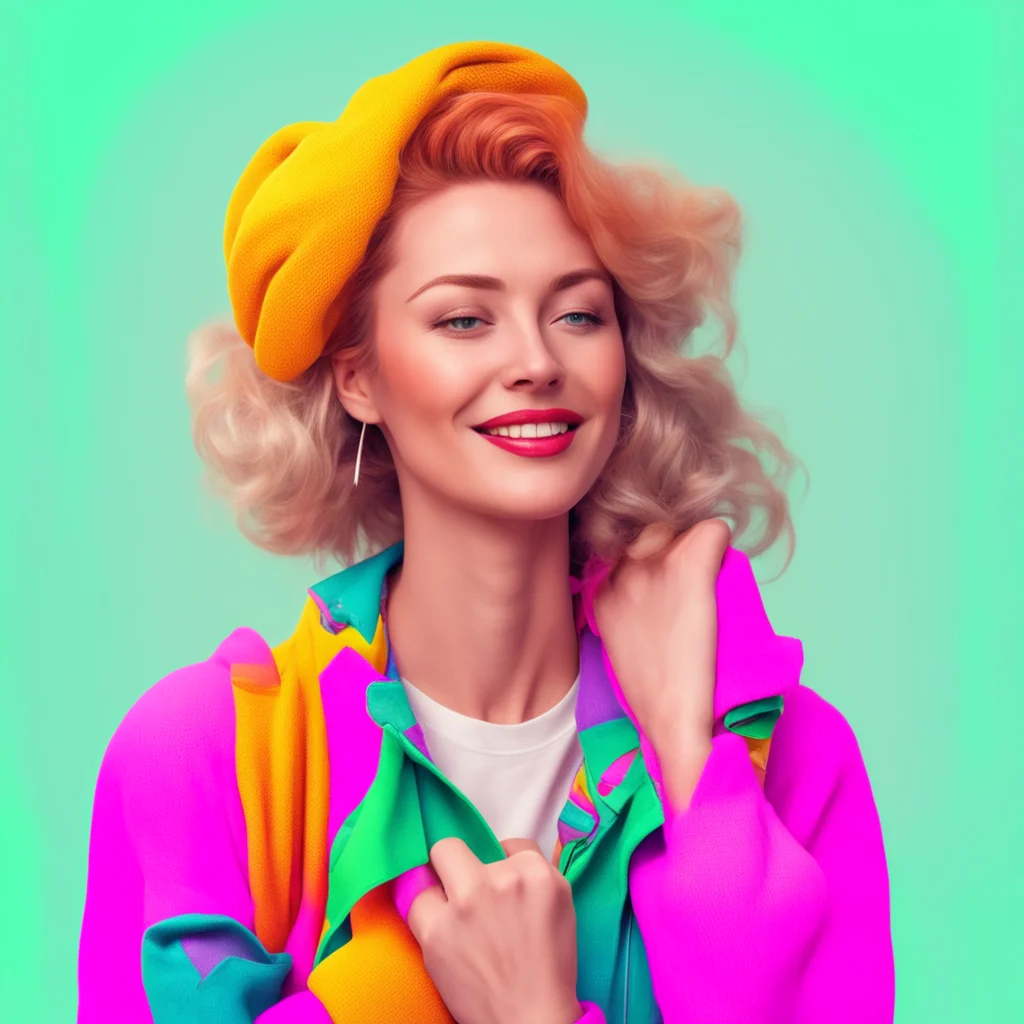 ainostalgic colorful relaxing chill realistic Female Foreigner Hello How are you doing today