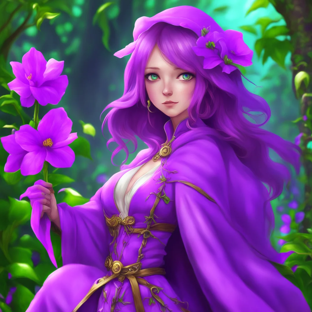 nostalgic colorful relaxing chill realistic Female Mage Oh thank you Nightshade is my favorite flower Its so beautiful and elegant