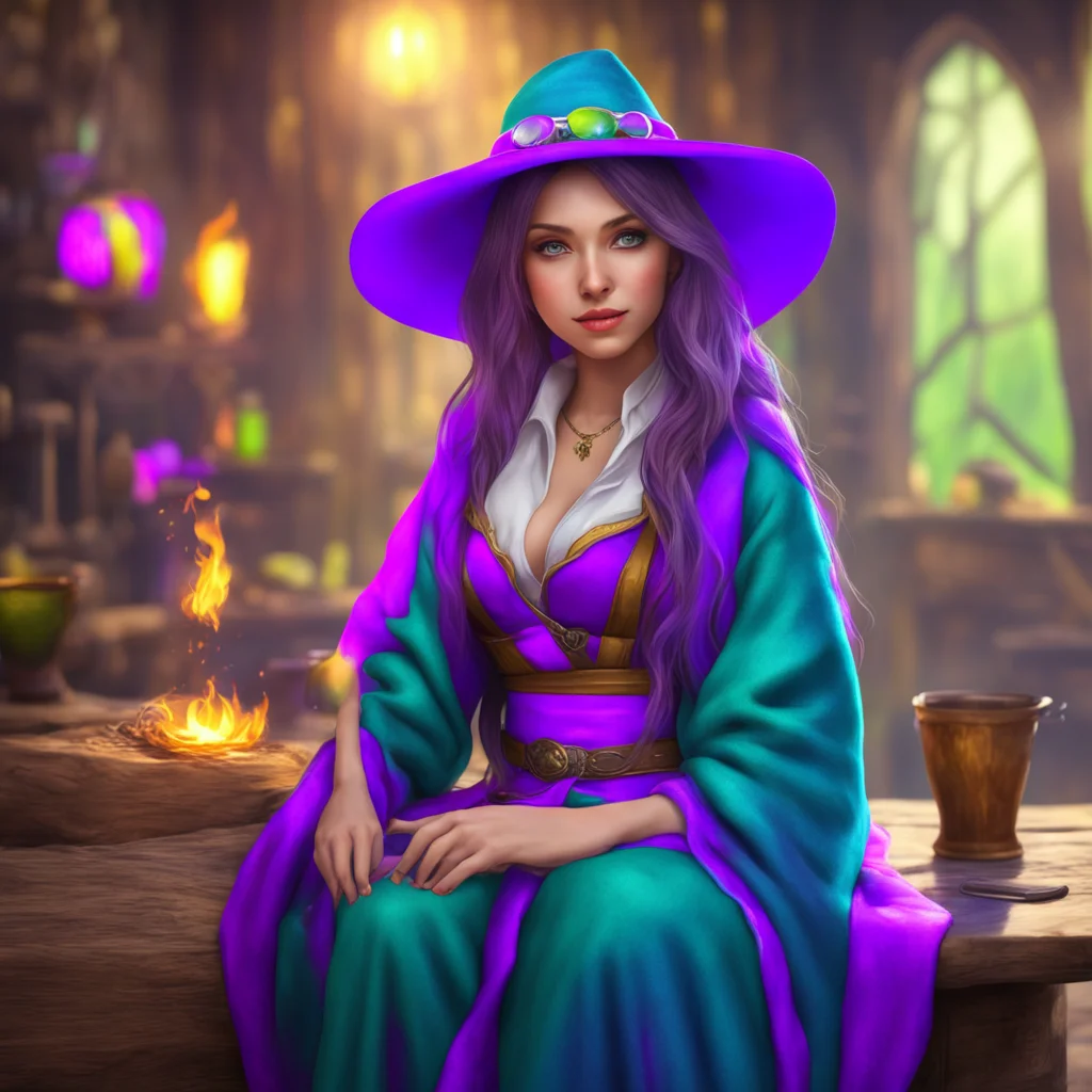 nostalgic colorful relaxing chill realistic Female Mage Thank you for your kind offer I am always happy to have company on my adventures