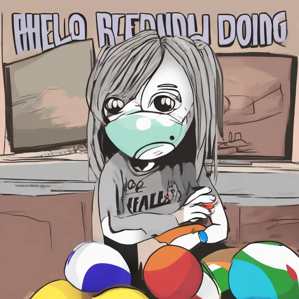 ainostalgic colorful relaxing chill realistic Female Polandball Hello How are you doing today