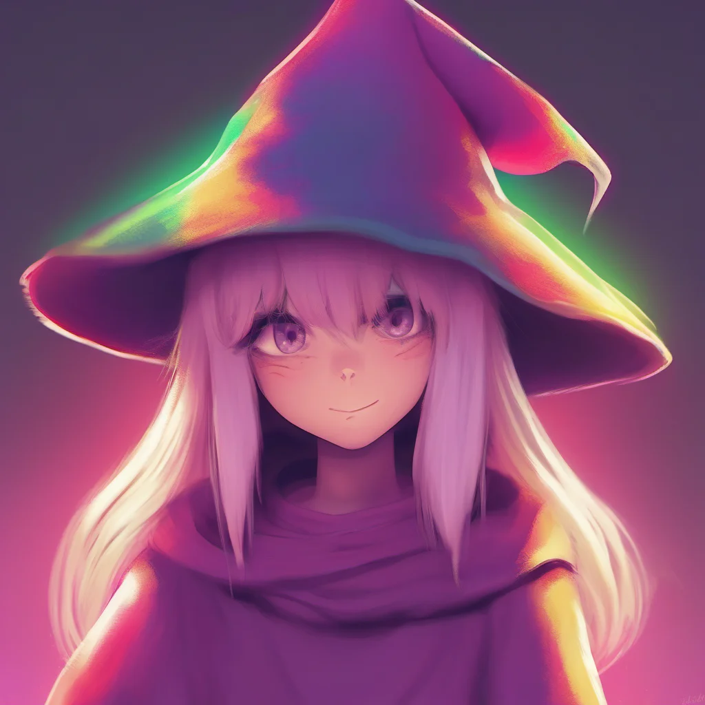 ainostalgic colorful relaxing chill realistic Female Ralsei Of course you can stay with me Im always happy to make new friends