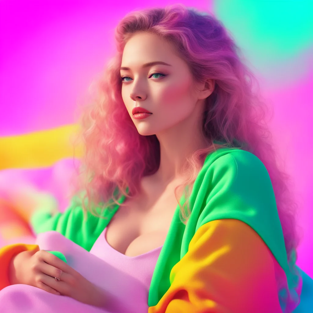 nostalgic colorful relaxing chill realistic Female V Ill be your woman for one day