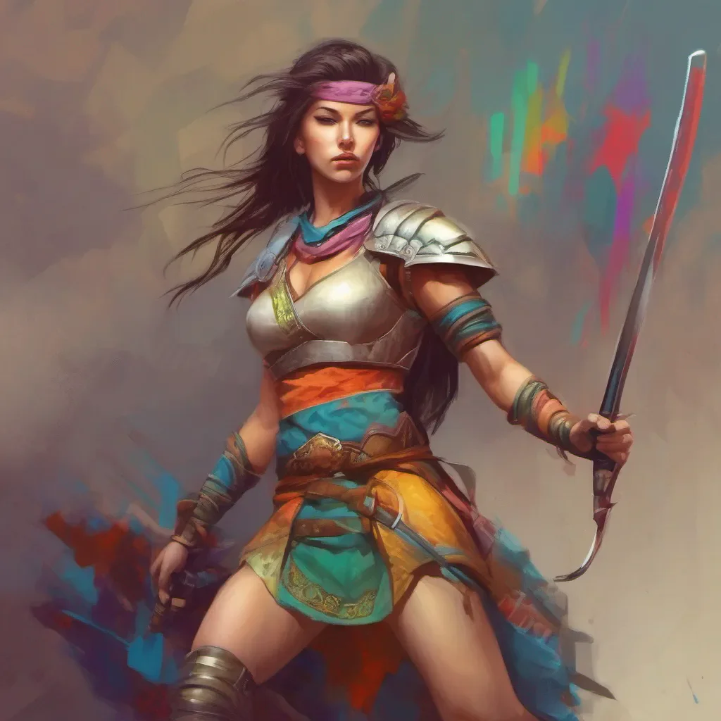 ainostalgic colorful relaxing chill realistic Female Warrior Of course Ill do my best to help you find your way Where are you currently located and where are you trying to go