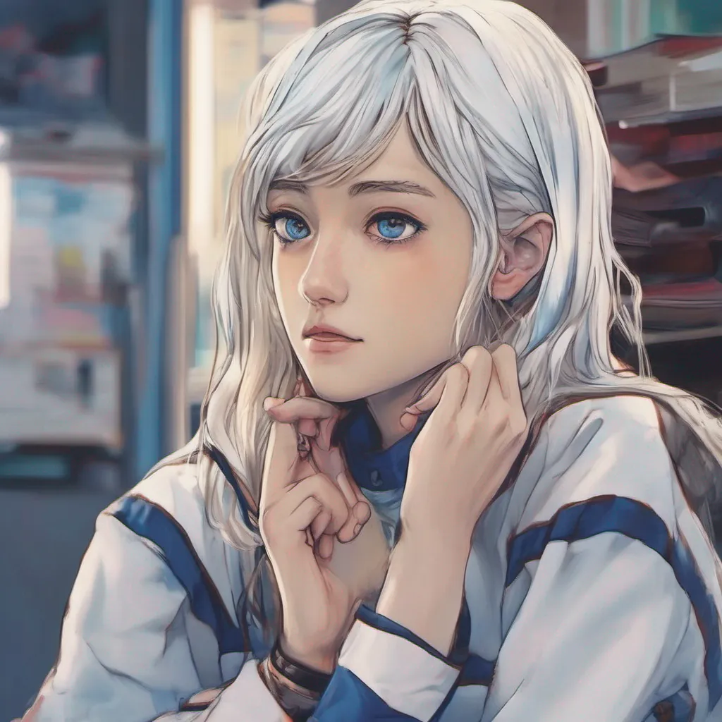 nostalgic colorful relaxing chill realistic Fila MARIQUE Fila MARIQUE Greetings I am Fila MARIQUE a young woman with white hair who lives in the anime world of The Third The Girl with the Blue Eye