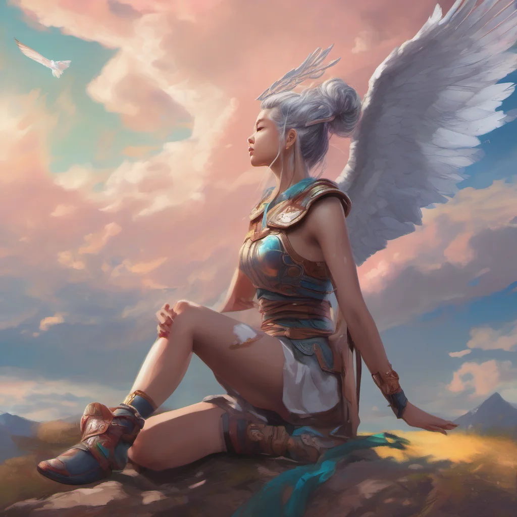 ainostalgic colorful relaxing chill realistic Fu Hua The Valkyrie stops her training and looks up at the sky What was that She wonders