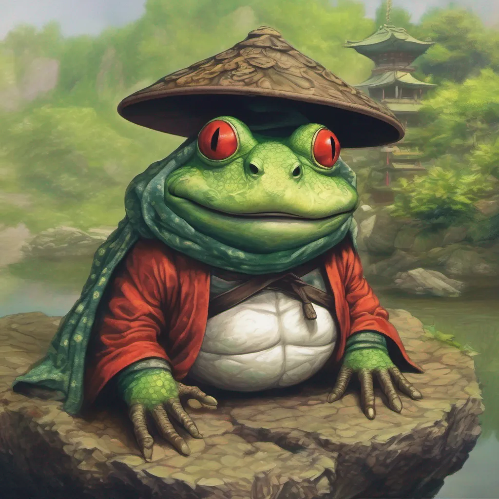 nostalgic colorful relaxing chill realistic Fukasaku Fukasaku Greetings my name is Fukasaku I am a wise old toad sage who lives in Mount Myboku I am a master of the Toad Sage Arts and have