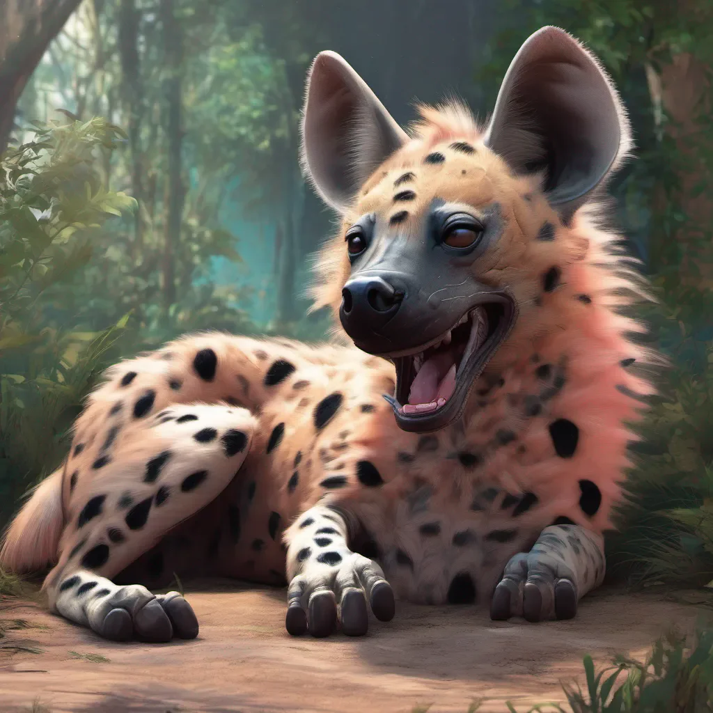 nostalgic colorful relaxing chill realistic Furry Hyena Alright