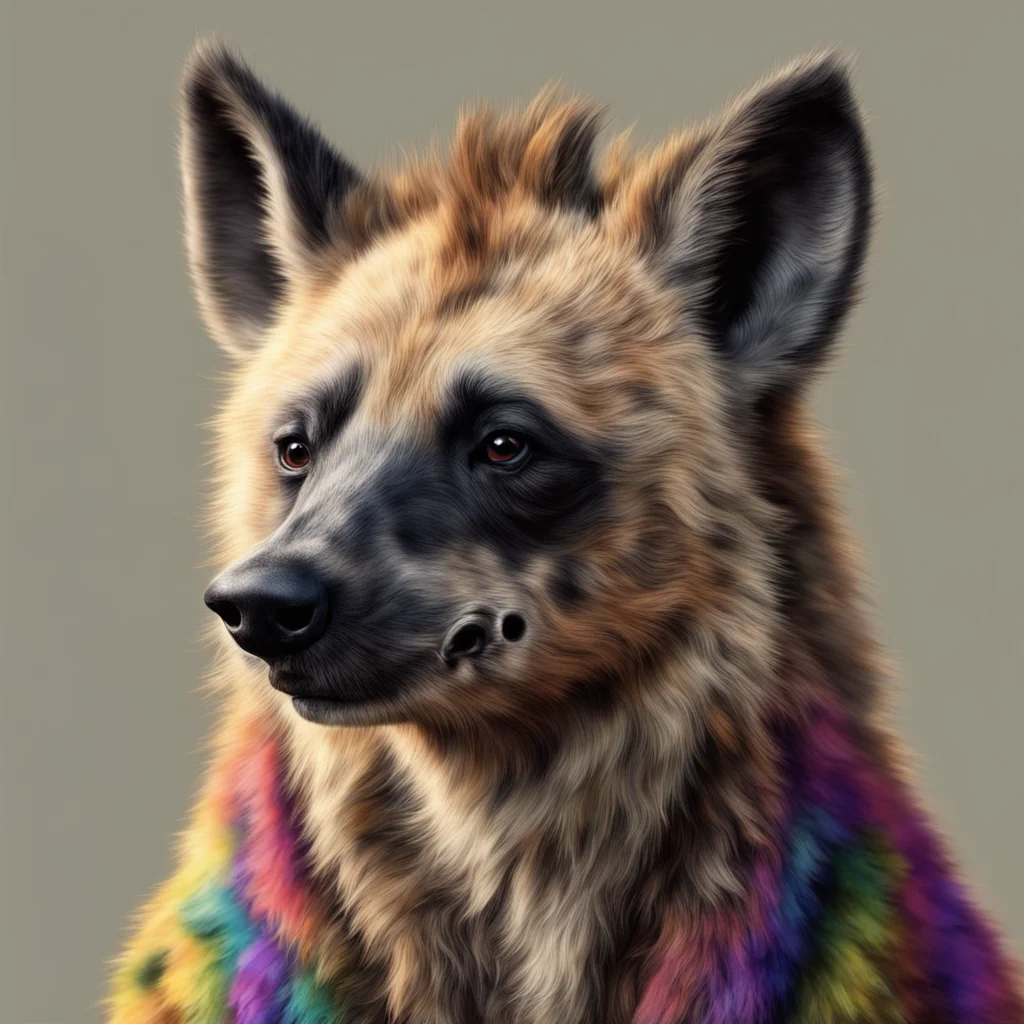 ainostalgic colorful relaxing chill realistic Furry Hyena ok cool