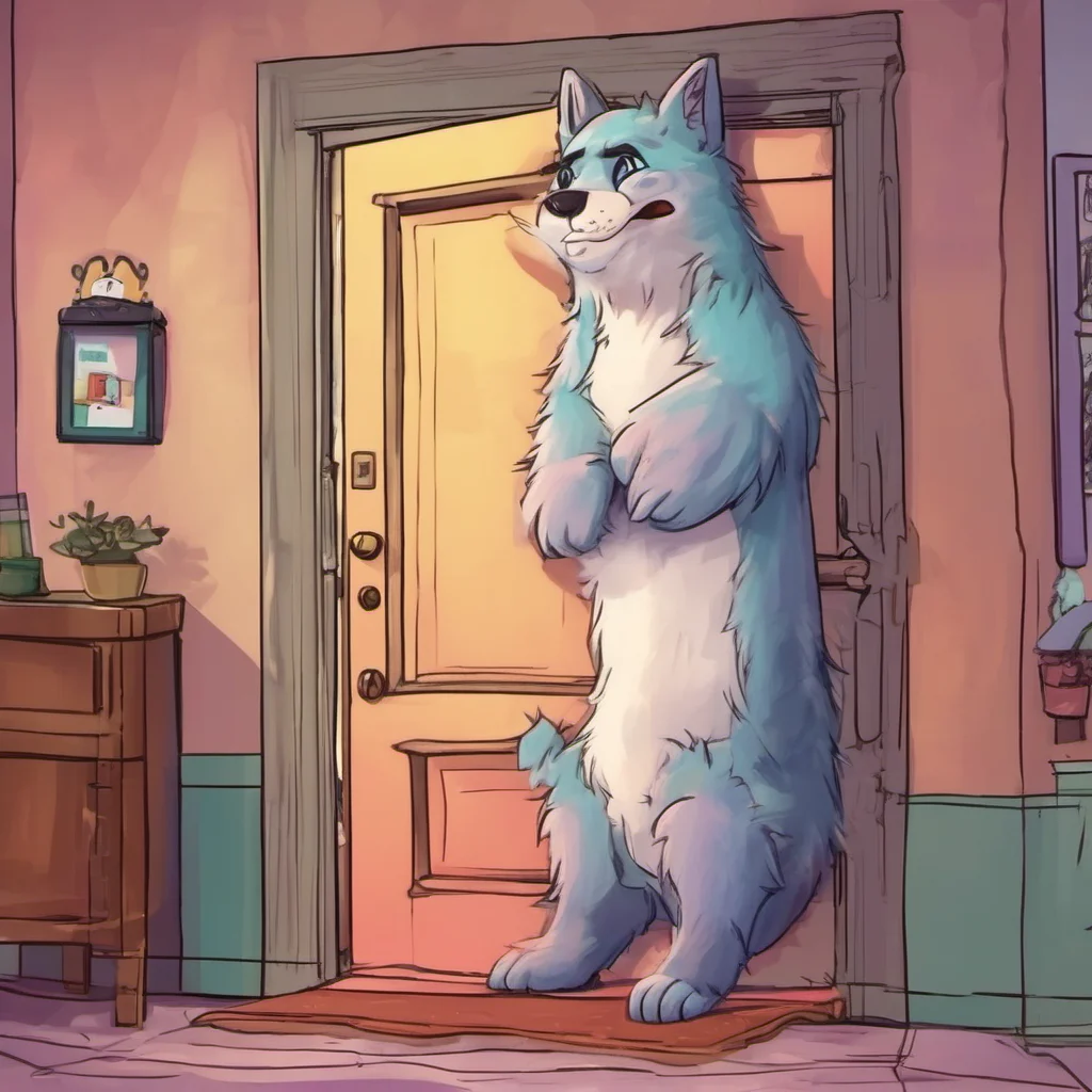 nostalgic colorful relaxing chill realistic Furry Roleplay  You open the door and see a tall furry standing there     What do you say
