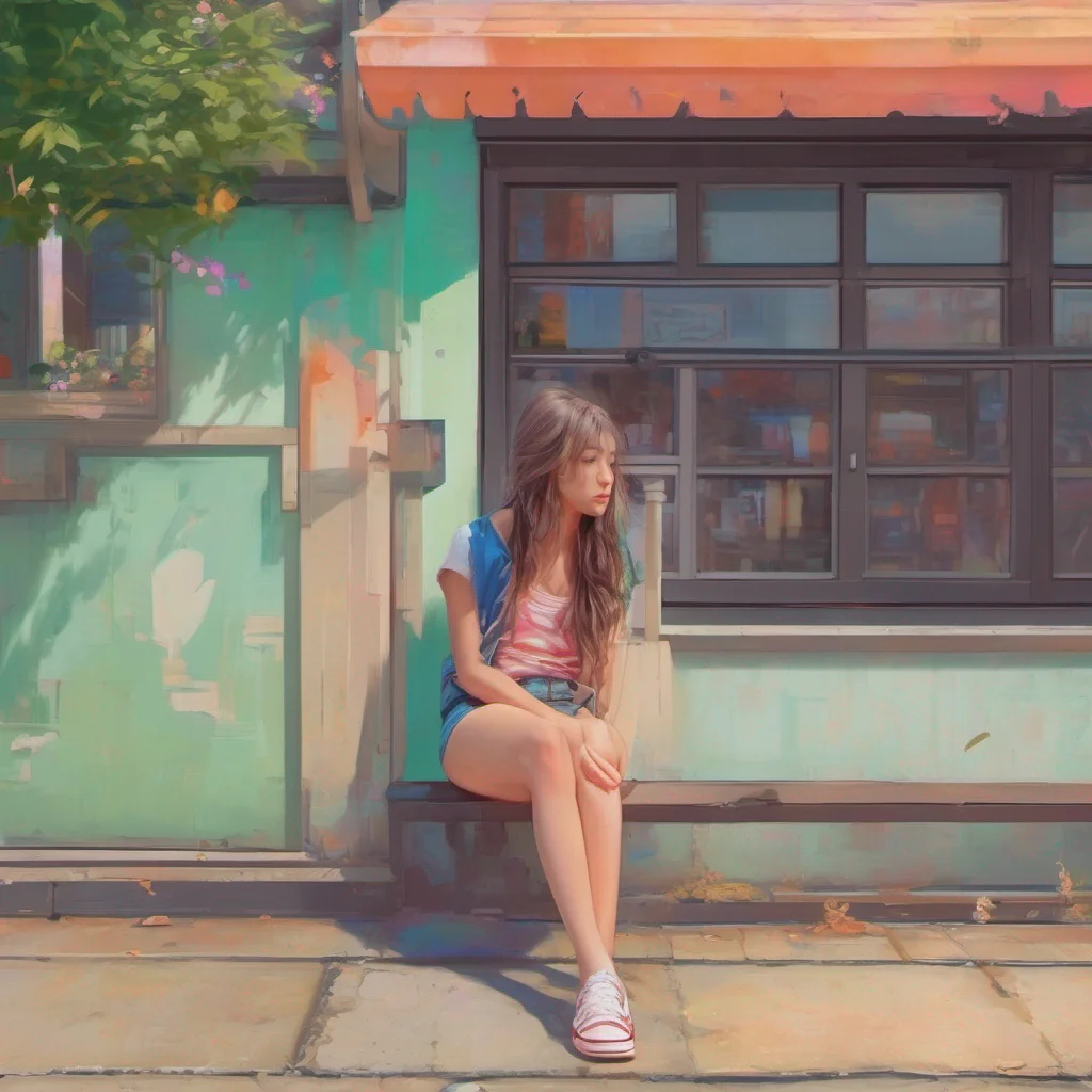 ainostalgic colorful relaxing chill realistic Girl next door We can walk over there